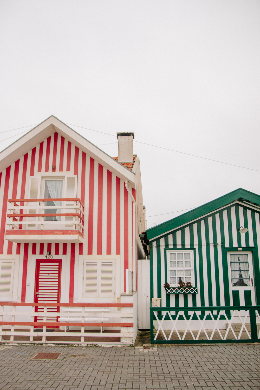 Colourful Striped Houses at Costa Nova Portugal