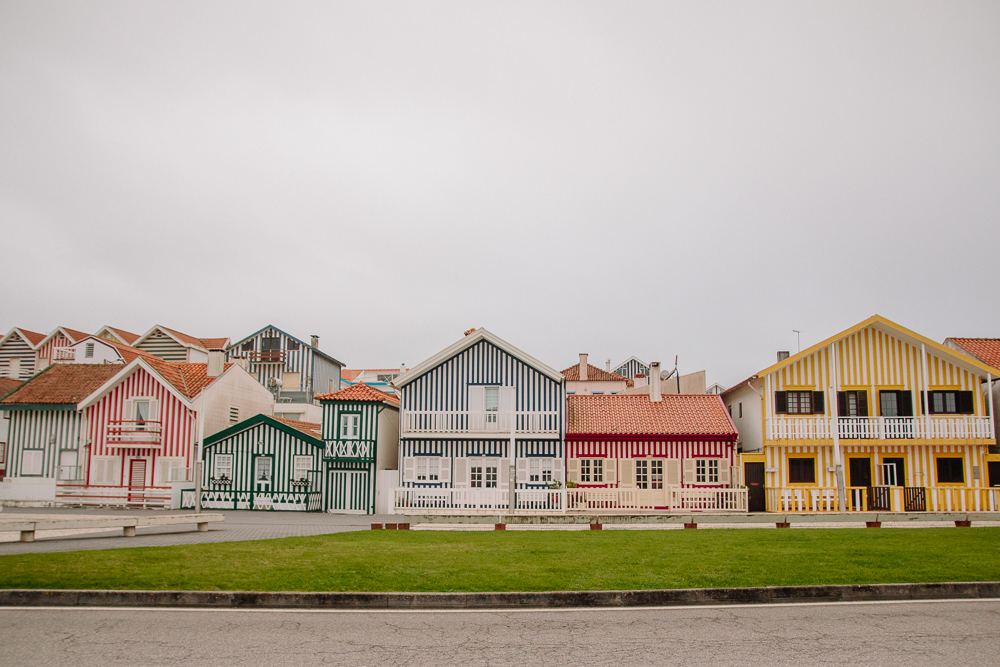 Colourful Striped Houses at Costa Nova Portugal