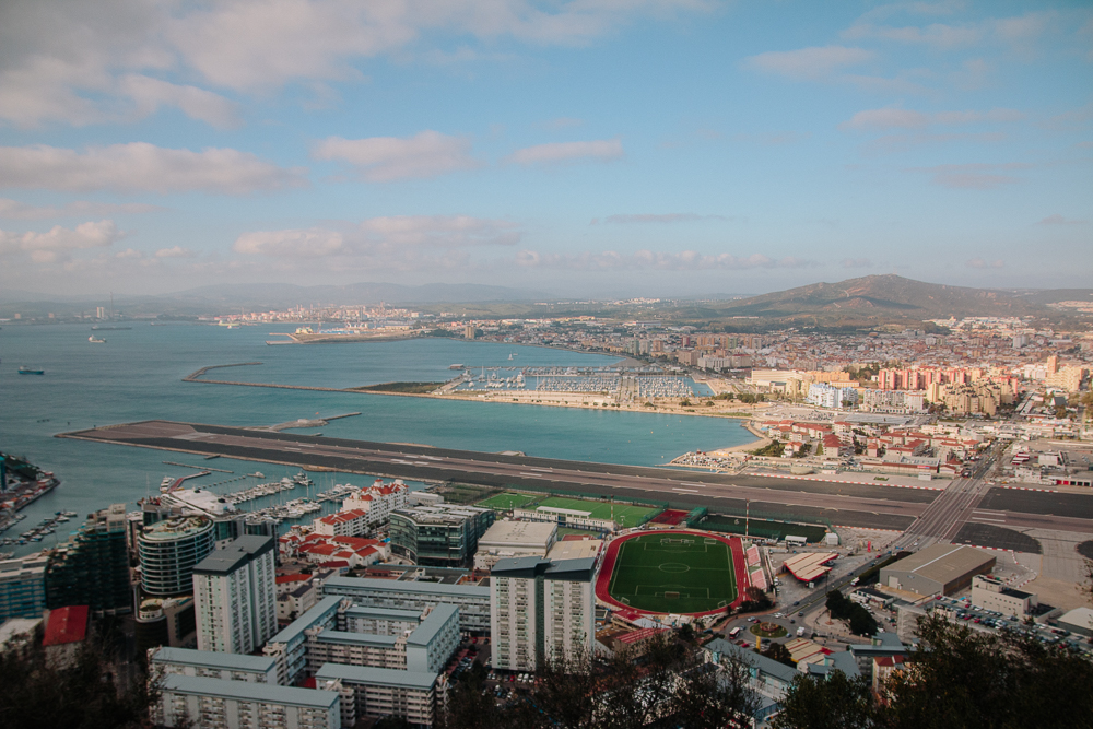 View of Gibraltar Airport Runway from Top of the Rock