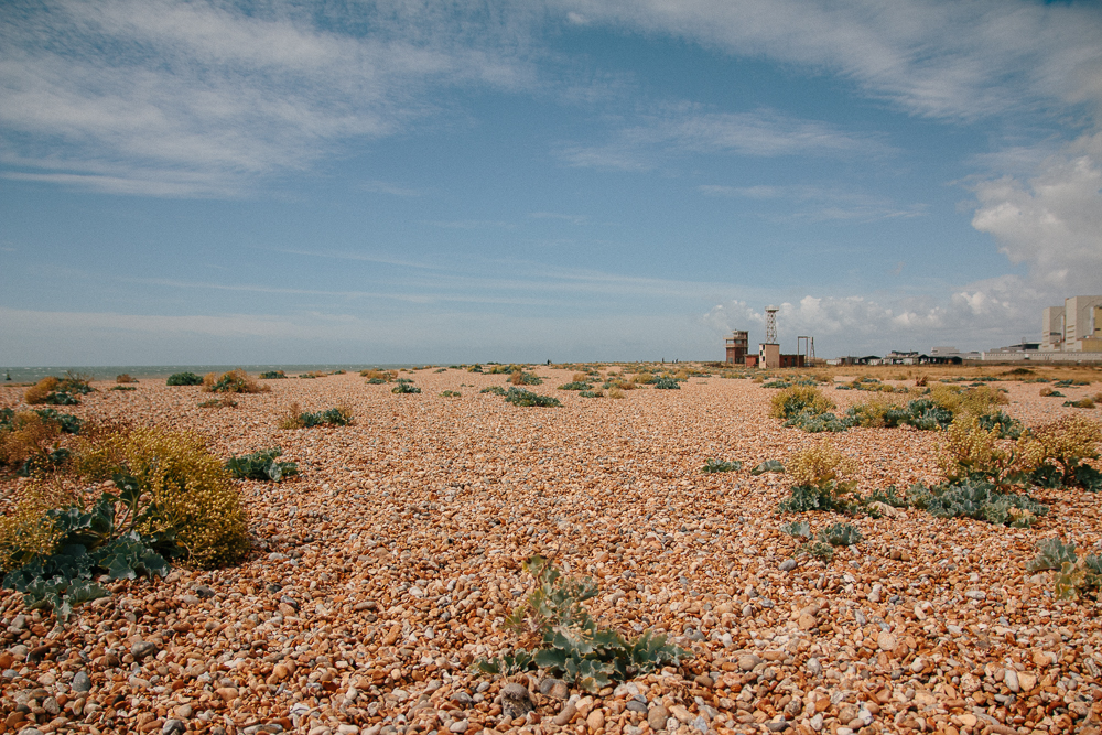 Shingle Beach and Nuclear Power Station at Dungeness in Kent